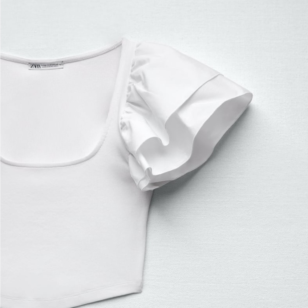 COPY - NWT Zara Ruffled Rib top - Picture 3 of 4